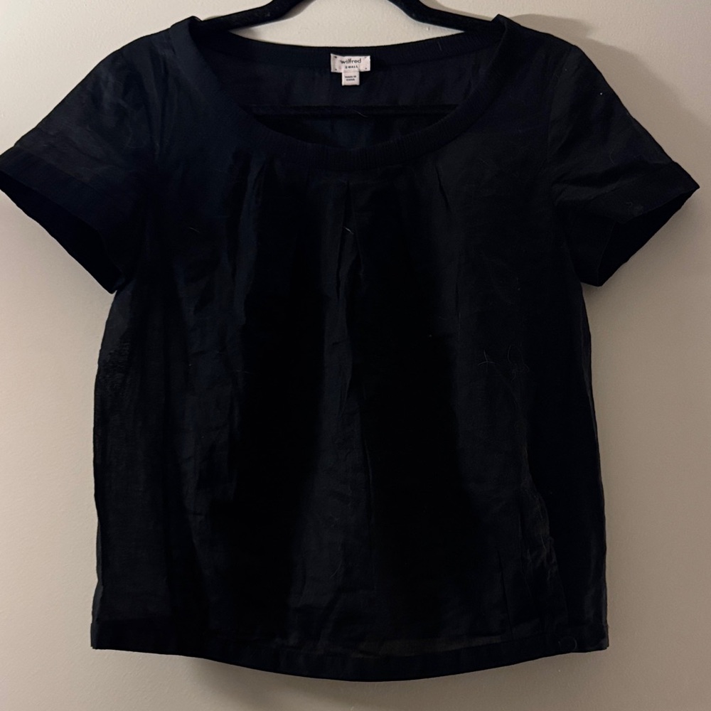 Wilfred linen Black Short Sleeve Top
